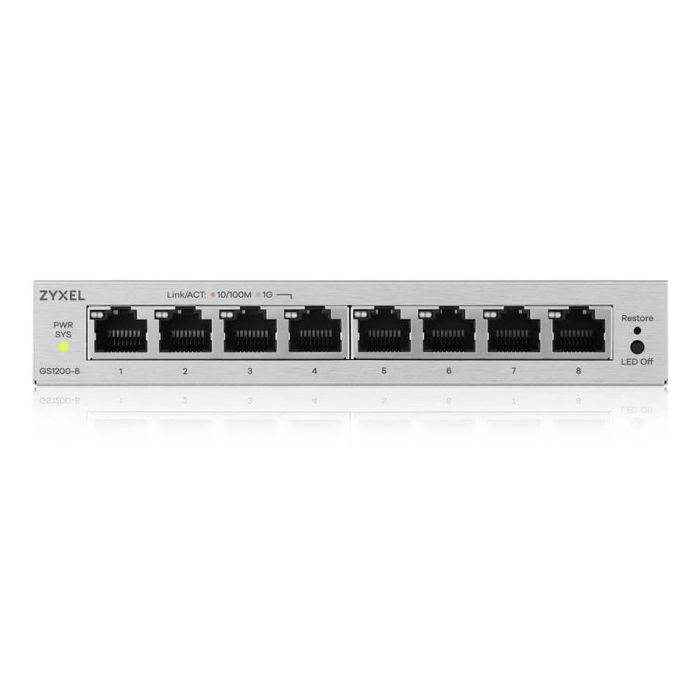 Zyxel GS1200-8 V3 Switch Gestionado 8 Puertos Gigabit Ethernet (10/100/1000) L2 Escritorio 2 Zyxel GS1200-8 V3 Switch Gestionado 8 Puertos Gigabit Ethernet (10/100/1000) L2 Escritorio 2