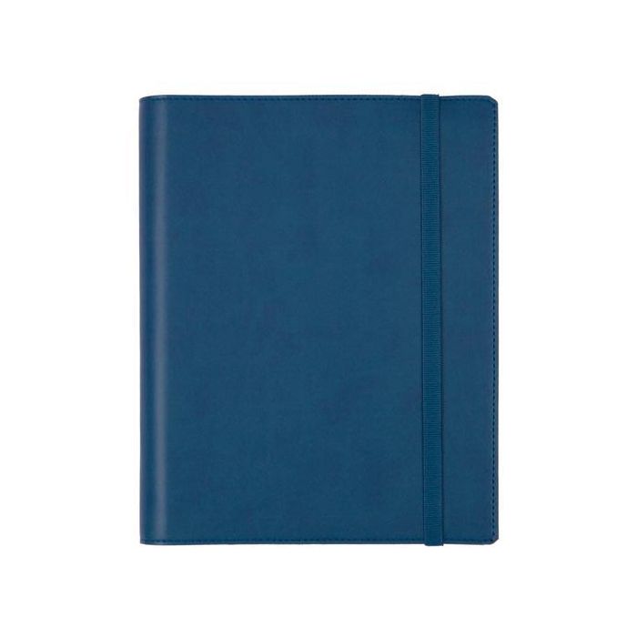 Finocam E10-155x212 mm Agenda Espiral Duoband con Bloc de Notas, 1 Día/Página, Cubierta Azul, 2026, Similar A5