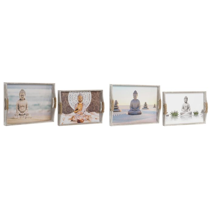 DKD Home Decor Bandeja Oriental de MDF Gris Marrón 30x6x40 cm Set de 2 Modelos Surtidos Diseño Buda 0 DKD Home Decor Bandeja Oriental de MDF Gris Marrón 30x6x40 cm Set de 2 Modelos Surtidos Diseño Buda 0