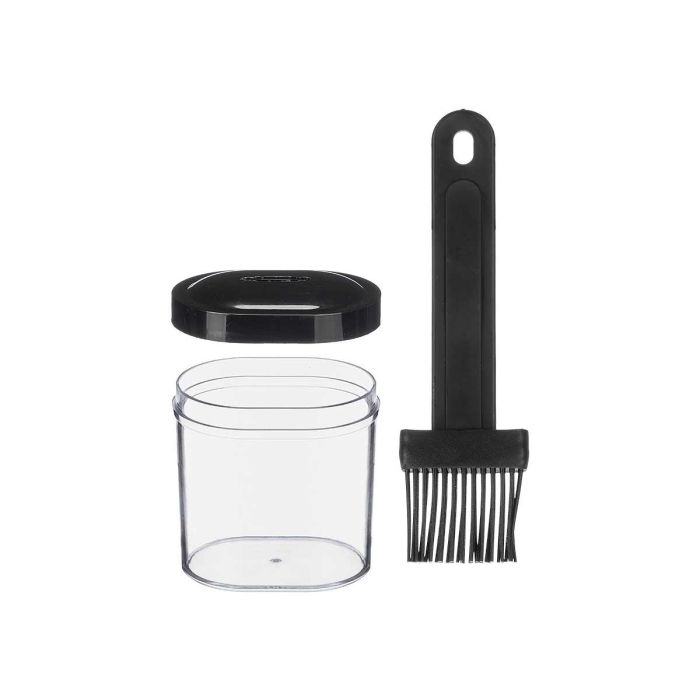 Kinvara Bote con Pincel de Silicona 7.5x16.5x7.5 cm Negro – Plástico y Silicona para Cocina y Repostería (Set de 24) 1