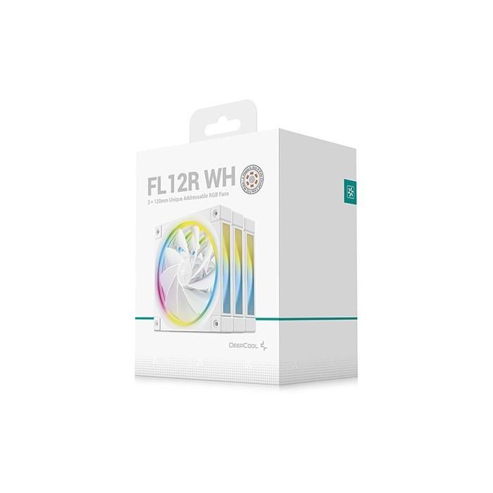 DeepCool FL12R WH-3 IN 1 Ventilador 120mm Triple-Pack Blanco para PC, Compatible PWM, Rodamiento FDB, Iluminación LED 5