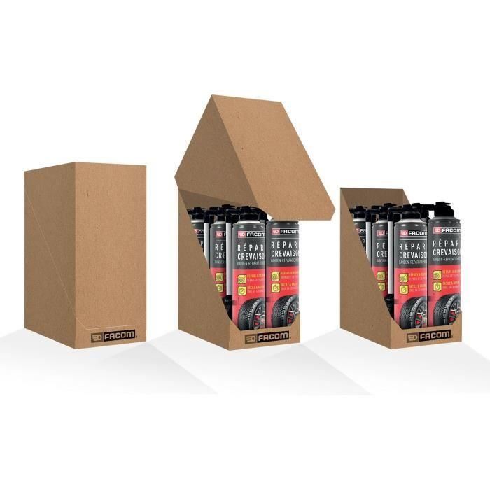 Facom Reparador de Pinchazos para Neumáticos con/sin Cámara sin Desmontaje hasta 195mm 400ml Aerosol 5