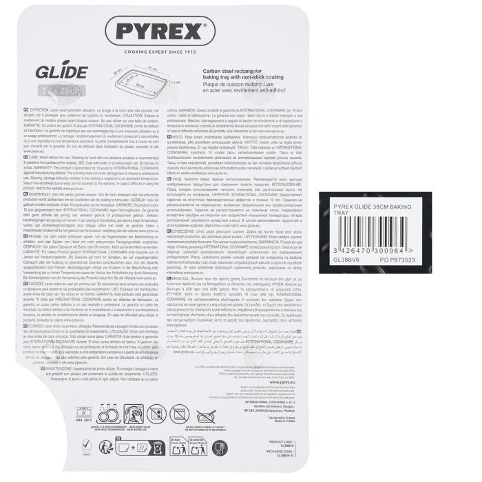 Bandeja Horno Acero Glide Pyrex® 38x25 cm 2
