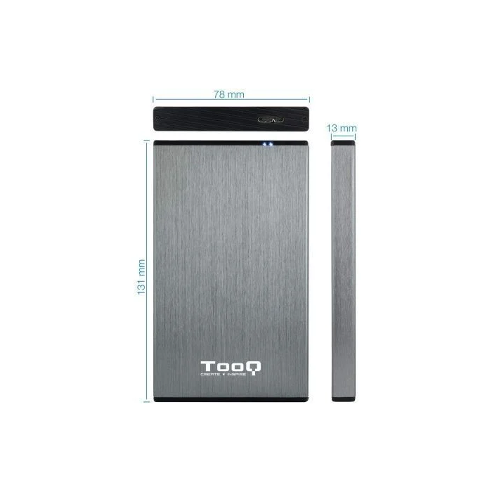 CAJA HDD TOOQ TQE-2527G 2.5'' SATA USB3.0/3.1 9,5MM GEN1 GRIS 2