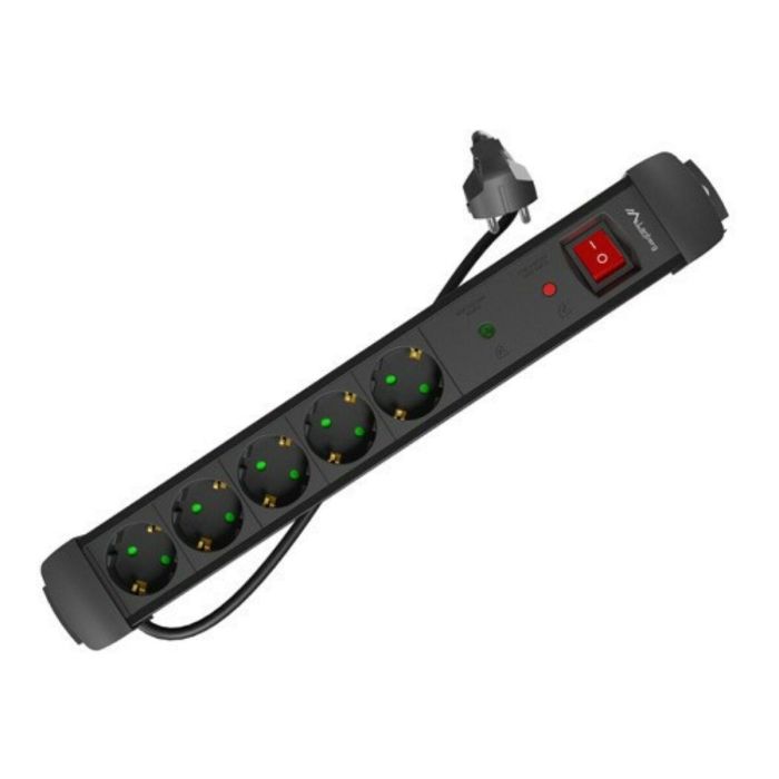 Lanberg SP1-05F-0150-BK Base Múltiple de 5 Salidas AC Tipo F, Cable de 1,5 m, Color Negro, Con Supresor de Sobretensiones 1 Lanberg SP1-05F-0150-BK Base Múltiple de 5 Salidas AC Tipo F, Cable de 1,5 m, Color Negro, Con Supresor de Sobretensiones 1