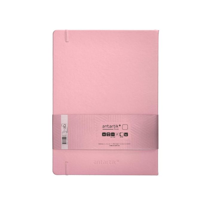 Cuaderno Con Gomilla Antartik Notes Tapa Dura A4 Hojas Lisas Rosa Pastel 100 Hojas 80 gr Fsc 2