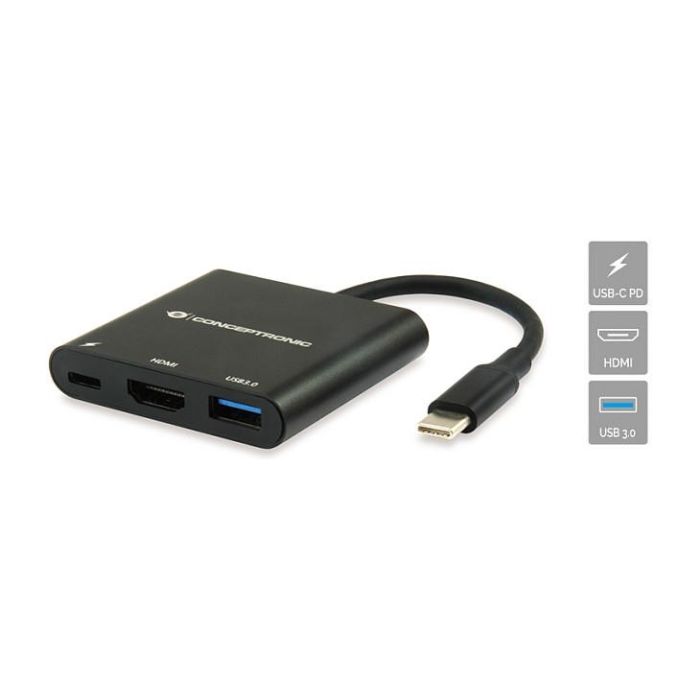 Conceptronic DONN01B Adaptador USB-C a HDMI/USB-A/60W PD, 15cm 5 Conceptronic DONN01B Adaptador USB-C a HDMI/USB-A/60W PD, 15cm 5