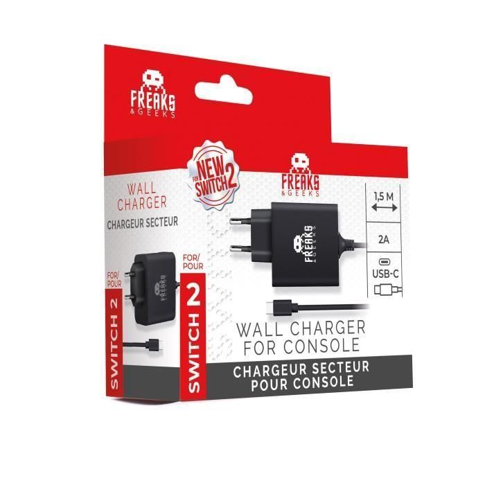 Freaks And Geeks 3701625908388 - Cargador de Red 30W para Nintendo Switch 2 - Negro 1 Freaks And Geeks 3701625908388 - Cargador de Red 30W para Nintendo Switch 2 - Negro 1