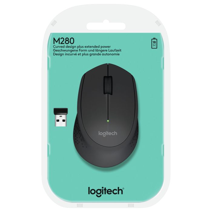 Logitech Wireless Mouse M280 Ratón Inalámbrico RF, Pila Alcalina, Negro 4