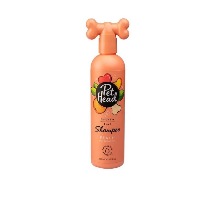 Pet Head Quick Fix Champú Acondicionador 2 en 1 para Perros Limpieza Rápida y Nutrición Profunda Aroma Melocotón 300 ml