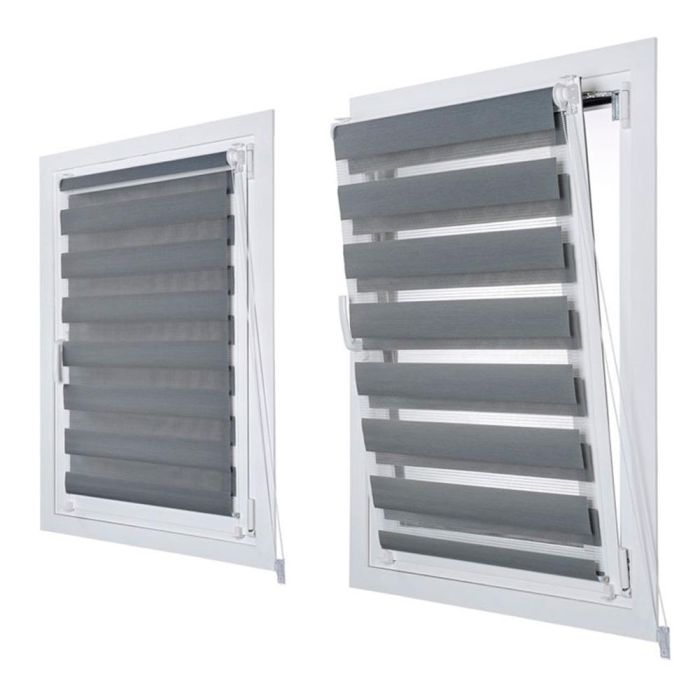 Cintacor - Stor Planet Clip & Fix Estor Enrollable Noche y Día Plata 150x180cm Control de Luz Versátil 2