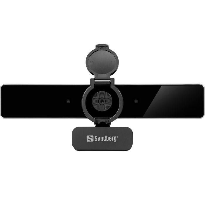 Sandberg Webcam USB-C/A Pro Remote 4K para Videoconferencias con Audio y Video Nítido, Corrección de Luz y Tapa de Privacidad 2