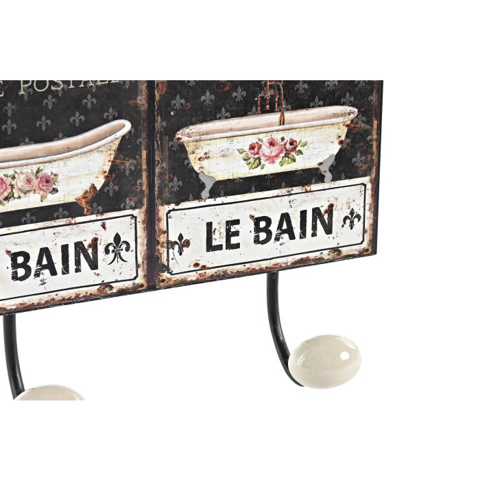 DKD Home Decor Perchero Pared Tradicional Metal Negro Blanco 2 Colgadores para Baño 24x6x12 cm (4 Unidades) 2 DKD Home Decor Perchero Pared Tradicional Metal Negro Blanco 2 Colgadores para Baño 24x6x12 cm (4 Unidades) 2