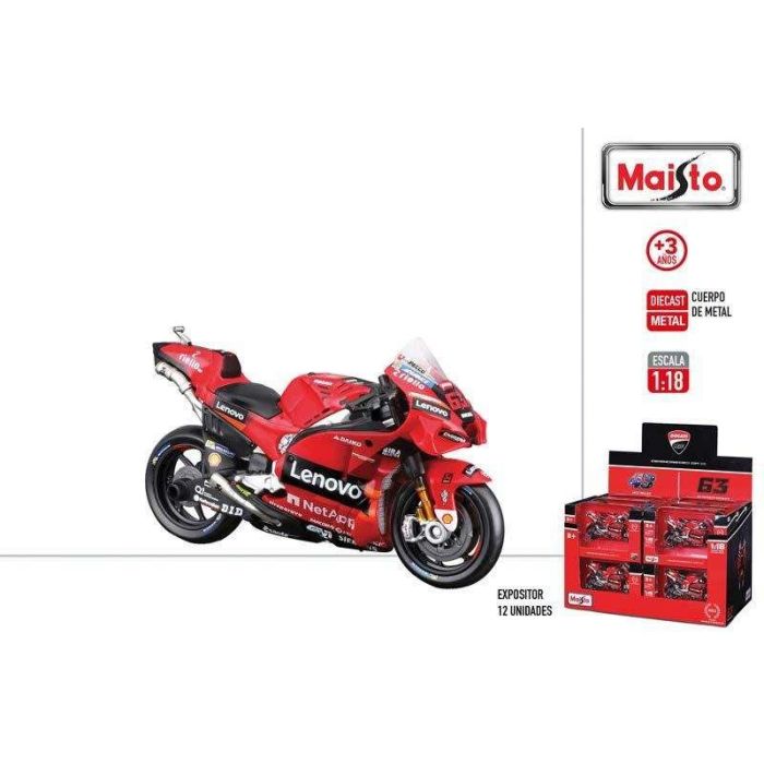 Moto metal gp ducati lenovo 2022 63 francesco bagnaia escala 1:18 1 Moto metal gp ducati lenovo 2022 63 francesco bagnaia escala 1:18 1