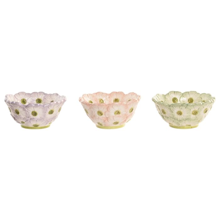 DKD Home Decor Bandeja Vaciabolsillos Cerámica Naranja Amarillo 13.5 x 6 x 13.5 cm (6 Unidades)