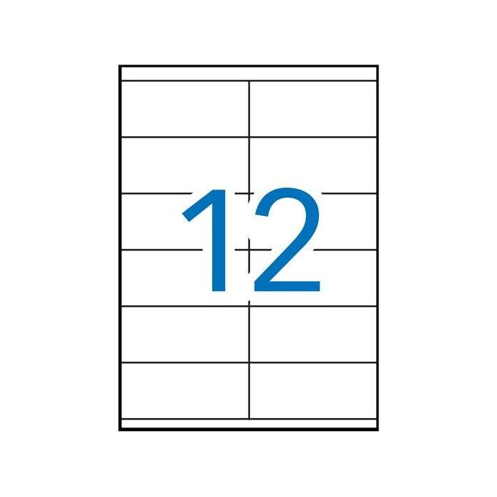 Apli Etiquetas Adhesivas 105x48 mm Blanco para Inkjet y Láser, Pack de 100 Hojas (1.200 Unidades)