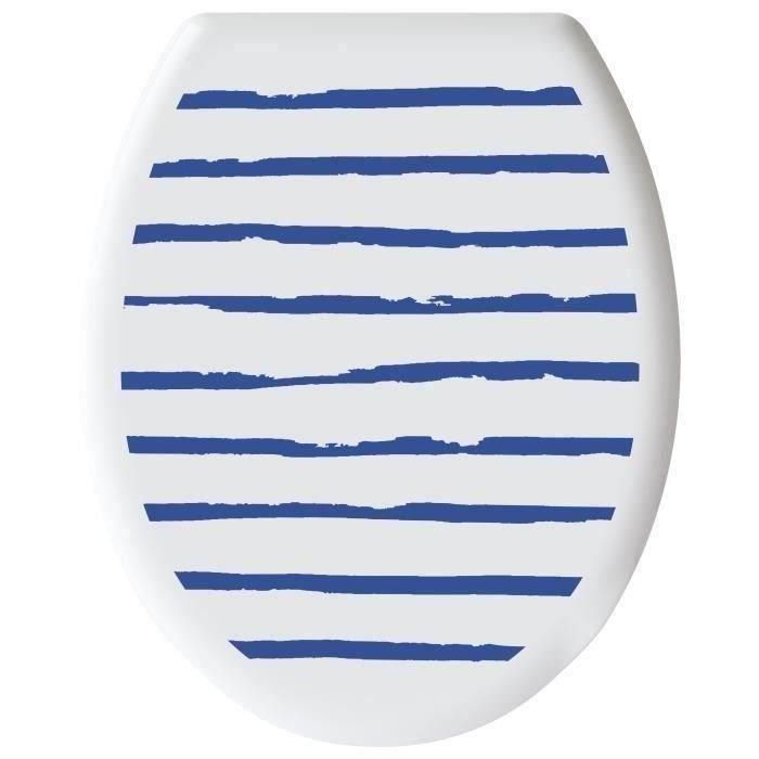 Asiento de inodoro GELCO DESIGN - Bisagras de plástico - Polipropileno - Motivo marino - Azul Majorelle Asiento de inodoro GELCO DESIGN - Bisagras de plástico - Polipropileno - Motivo marino - Azul Majorelle