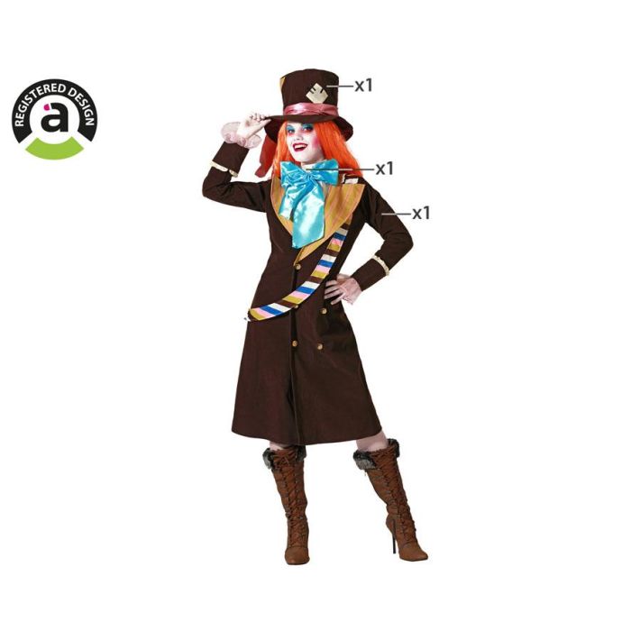 Disfraz Sombrerera Loca Marrón Con Sombrero Mujer Adulto M-L Disfraz Personaje Cuento Chaqueta Accesorio Cuello 0 Disfraz Sombrerera Loca Marrón Con Sombrero Mujer Adulto M-L Disfraz Personaje Cuento Chaqueta Accesorio Cuello 0