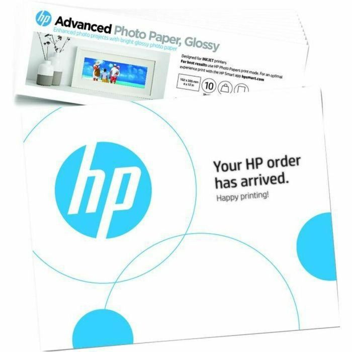 HP - Papel fotográfico satinado avanzado HP - 250 g/m2, 4 x 12 pulgadas (101 x 305 mm) - 10 hojas