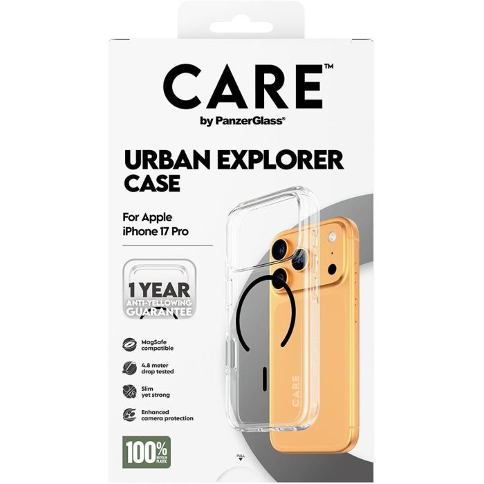 PanzerGlass CARE Flagship Clear Urban Explorer Funda Transparente Negro MagSafe para iPhone 17 Pro 2