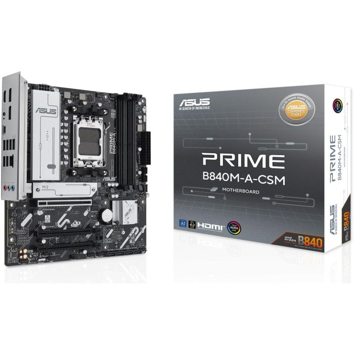 ASUS PRIME B840M-A-CSM Placa Base AMD AM5 DDR5 mATX para Ryzen 7000/8000/9000 Series con 2.5 Gigabit Ethernet