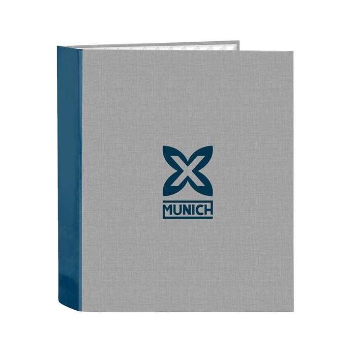 Carpeta de anillas Munich Street Azul Gris A4 27 x 33 x 6 cm