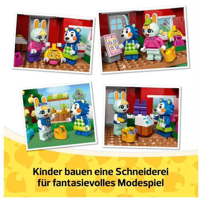 LEGO Animal Crossing Tienda Ropa Hermanas Manitas 77055 Set de Construcción para Niños y Niñas +6 Años con Minifiguras de Pili y Ariel