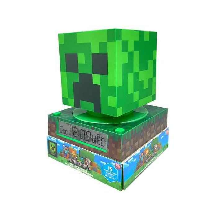 Lampara minecraft 3D con despertador y fecha 1 Lampara minecraft 3D con despertador y fecha 1