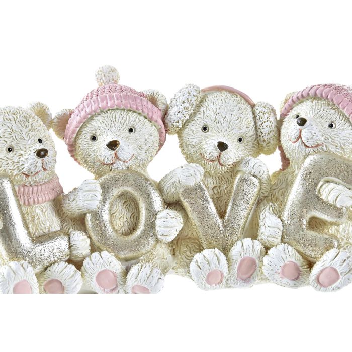 DKD Home Decor Figura Decorativa de Navidad Fantasía, diseño de Oso en Resina, Colores Rosa, Dorado y Crema - 5.5L x 15.5A x 7.5H cm 1 DKD Home Decor Figura Decorativa de Navidad Fantasía, diseño de Oso en Resina, Colores Rosa, Dorado y Crema - 5.5L x 15.5A x 7.5H cm 1