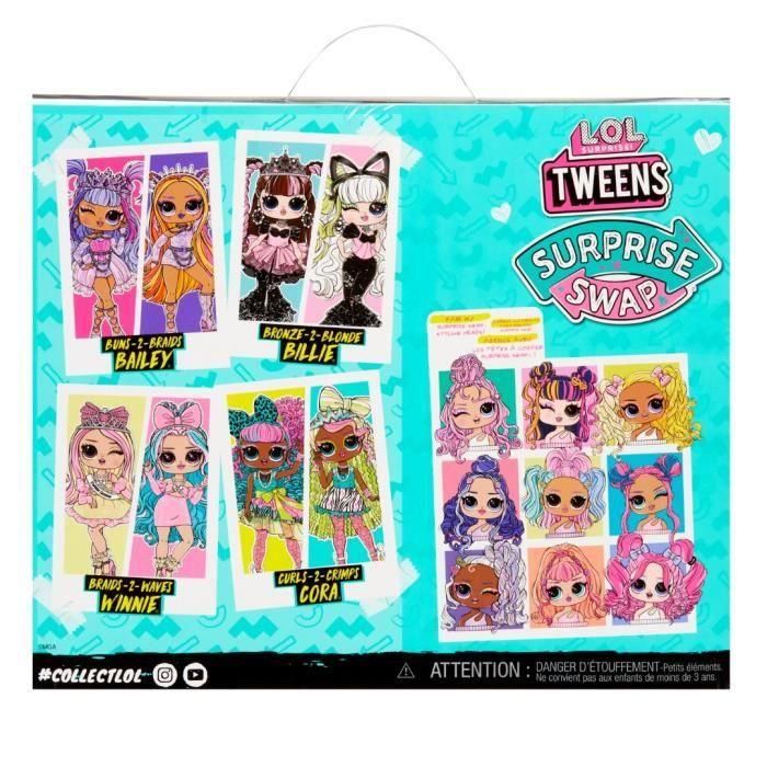 Muñeca LOL Surprise Tweens Surprise Swap Fashion - Curls-2- Crimps Cora - 1 muñeca Tweens de 17 cm, 1 mini cabezal de peinado y accesorios 4 Muñeca LOL Surprise Tweens Surprise Swap Fashion - Curls-2- Crimps Cora - 1 muñeca Tweens de 17 cm, 1 mini cabezal de peinado y accesorios 4