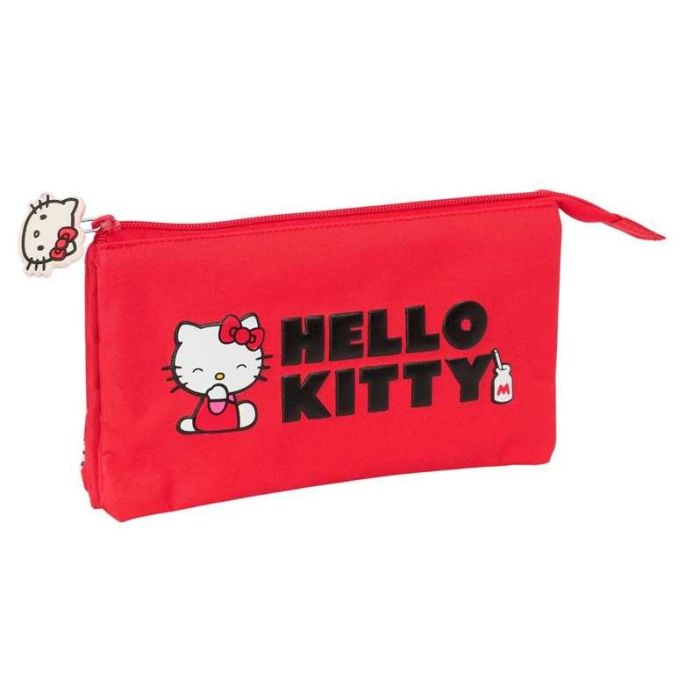 Safta Estuche Portatodo Escolar Hello Kitty Iconic Triple con 3 Cremalleras 120x220x30 mm Safta Estuche Portatodo Escolar Hello Kitty Iconic Triple con 3 Cremalleras 120x220x30 mm
