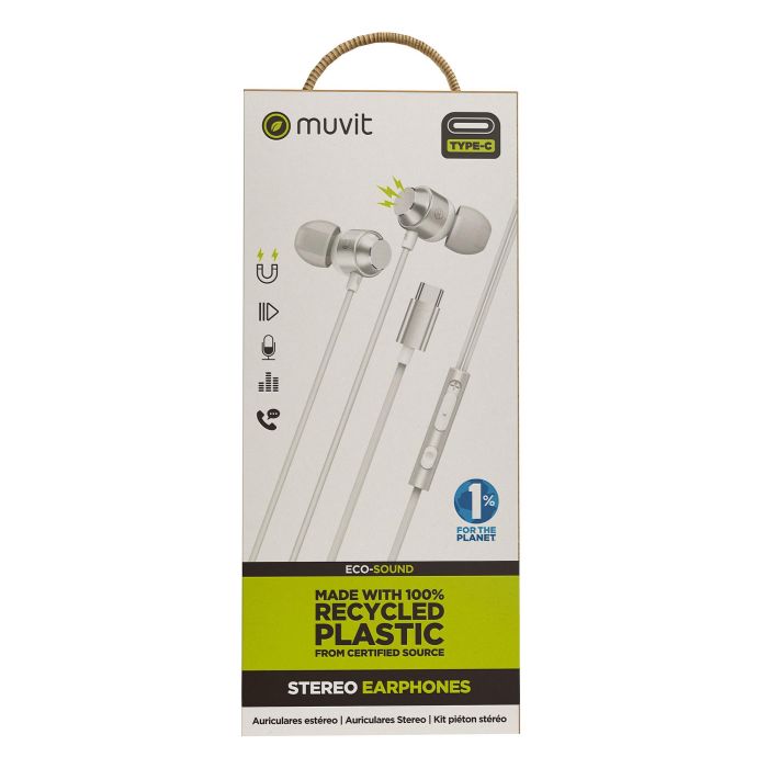 Muvit Auriculares Magnéticos M32 USB Tipo C, Estéreo, Almohadillas Ergonómicas, Plástico Reciclado 5 Muvit Auriculares Magnéticos M32 USB Tipo C, Estéreo, Almohadillas Ergonómicas, Plástico Reciclado 5
