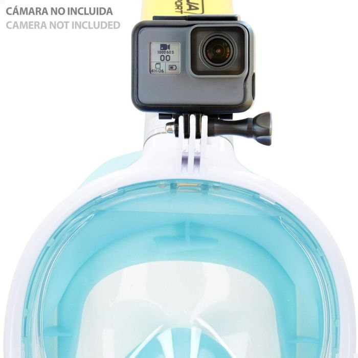 Máscara de Snorkel con Soporte para Cámara Deportiva AquaSport Azul Turquesa (4 Unidades) 5 Máscara de Snorkel con Soporte para Cámara Deportiva AquaSport Azul Turquesa (4 Unidades) 5