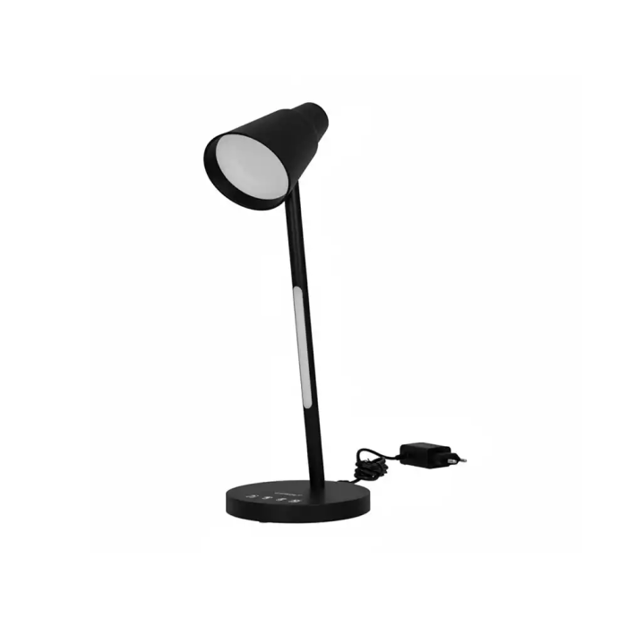 Q-connect Lámpara de Escritorio LED 6W 360 lm Táctil 3 Niveles Luz Nocturna Cabeza Orientable Negro 4