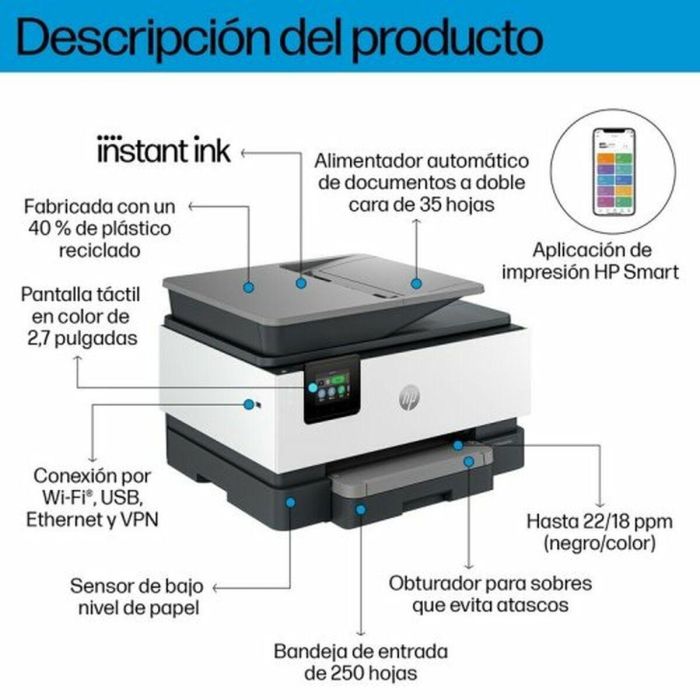 Impresora Multifunción HP OfficeJet Pro 9120E 8