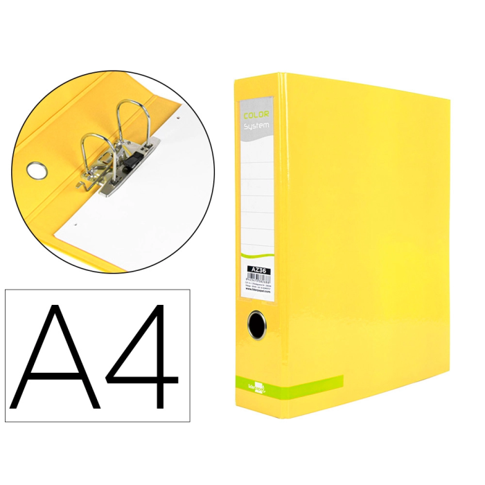 Liderpapel Archivador System Forrado Sin Rado Lomo 80mm Amarillo Compresor Metálico A4 0 Liderpapel Archivador System Forrado Sin Rado Lomo 80mm Amarillo Compresor Metálico A4 0
