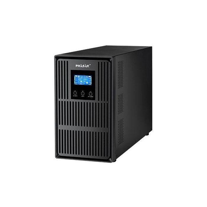 SAI Online Phasak Conqueror Pro 3000 VA Online LCD/ 3000VA-2700W/ 3 Salidas/ Formato Torre SAI Online Phasak Conqueror Pro 3000 VA Online LCD/ 3000VA-2700W/ 3 Salidas/ Formato Torre