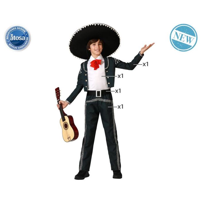 Disfraz Mariachi Traje Negro Niño Infantil 5-6 Años 0 Disfraz Mariachi Traje Negro Niño Infantil 5-6 Años 0
