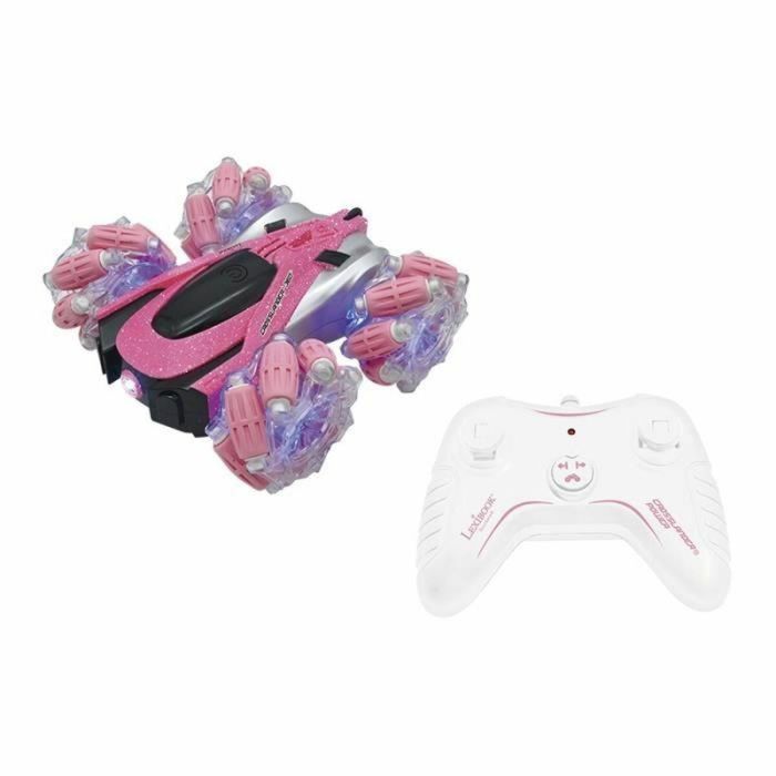 Lexibook Crosslander 360+: Coche Todoterreno Teledirigido Rosa Brillante, Programable y Recargable