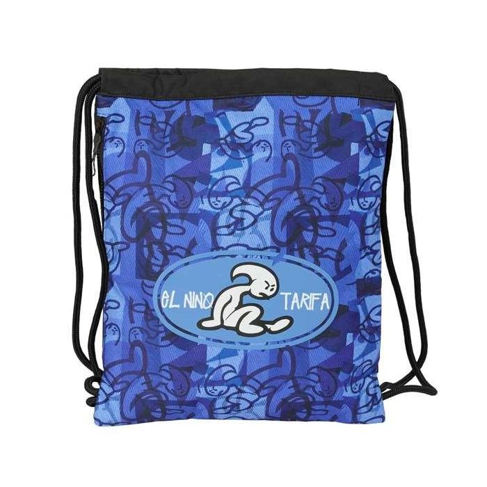 Bolsa Mochila con Cuerdas El Niño Roller Azul Negro 35 x 40 x 1 cm