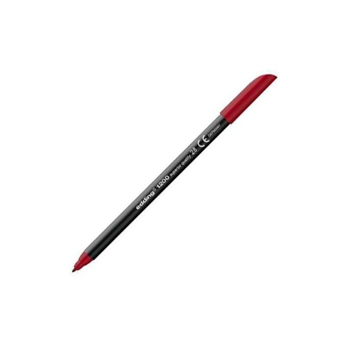 Edding Rotulador 1200 Punta Fina, 1mm, Rojo Inglés - Ideal para Escritura y Bocetos sobre Papel (5 Unidades) (5 Unidades)