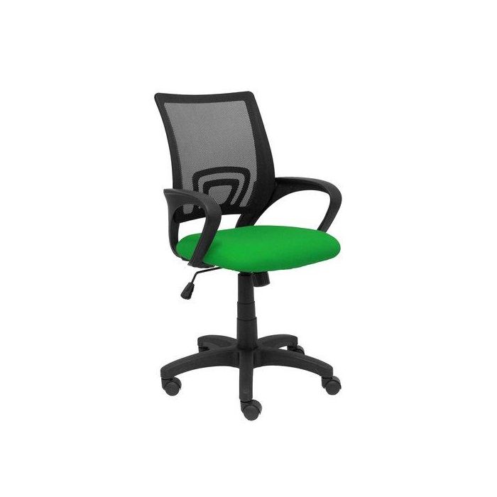 Silla Piqueras Y Crespo Vianos Brazos Fijos Mecanismo Basculante Con Regulador De Presion Elevacion Del Asiento En Altura Ruedas Nylon Respaldo Malla Transpirable Negra Y Tapizado Bali Verde