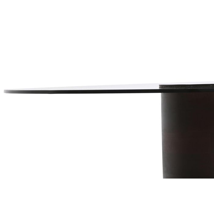 DKD Home Decor Mesa Centro Moderno Marron Oscuro Negro Cristal Mango 80x80x40 cm 3
