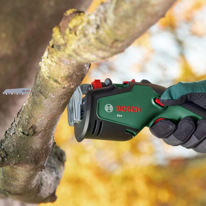 Bosch Keo 18 Podadora a Batería Ion Litio con Sistema SDS, Capacidad Corte hasta 8 cm, Cuchillas Intercambiables, Incluye Hoja S644D y Cargador 6