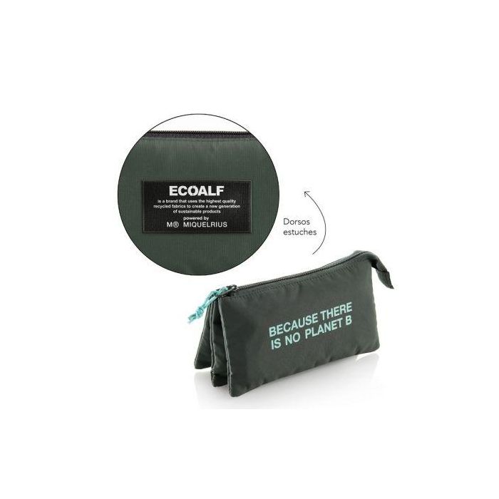 Estuche Portatodo Triple Miquel Rius EcoAlf Because There Is No Planet B 16174/ 220 x 115 x 20 mm/ Verde 1 Estuche Portatodo Triple Miquel Rius EcoAlf Because There Is No Planet B 16174/ 220 x 115 x 20 mm/ Verde 1