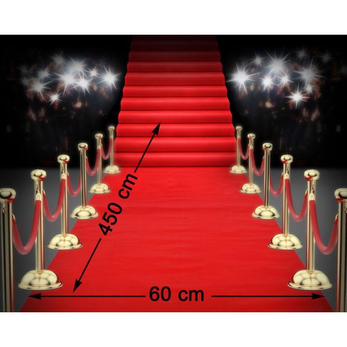 Alfombra Roja 450x60 cm Para Photocall De Estrellas, Ideal Para Fiestas VIP y Eventos