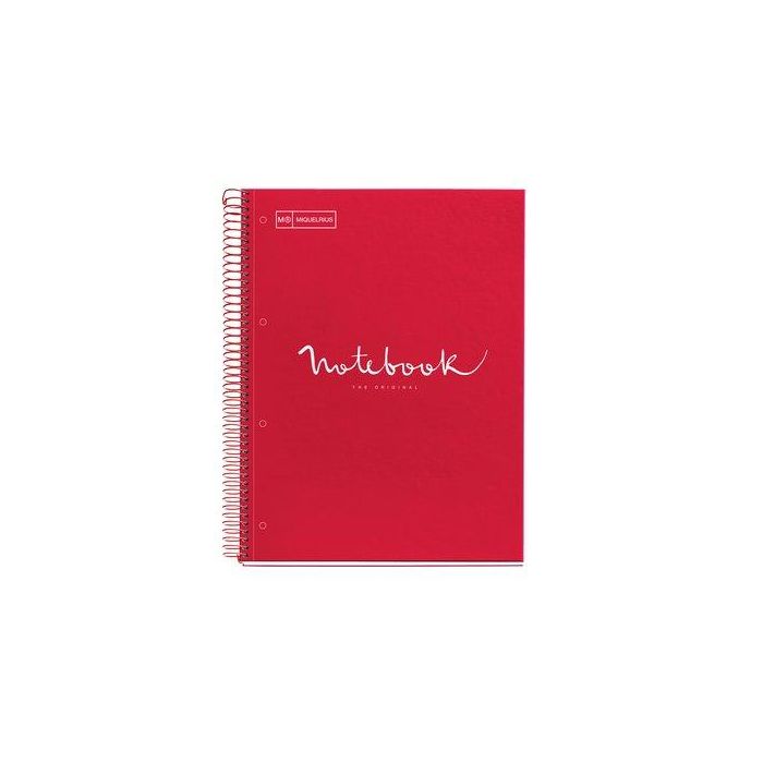 Bloc Miquelrius Emotions Notebook 5 Micro.Tapa Extra A5 120H 90G Cuadric.5X5 Rojo (Set de 5)