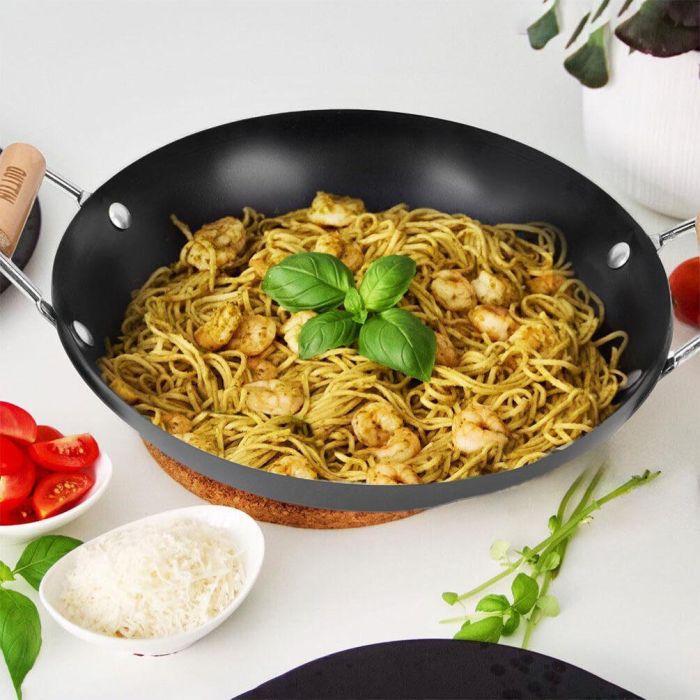 Sartén Wok Inde 30 cm con 2 asas de madera (6 Unidades) 3 Sartén Wok Inde 30 cm con 2 asas de madera (6 Unidades) 3
