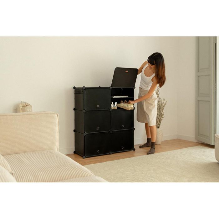 Newlux Zapatero Modular Cube C6 Negro 83 x 32 x 95 cm Guarda Hasta 24 Pares Diseño Modular Fácil Montaje 1 Newlux Zapatero Modular Cube C6 Negro 83 x 32 x 95 cm Guarda Hasta 24 Pares Diseño Modular Fácil Montaje 1