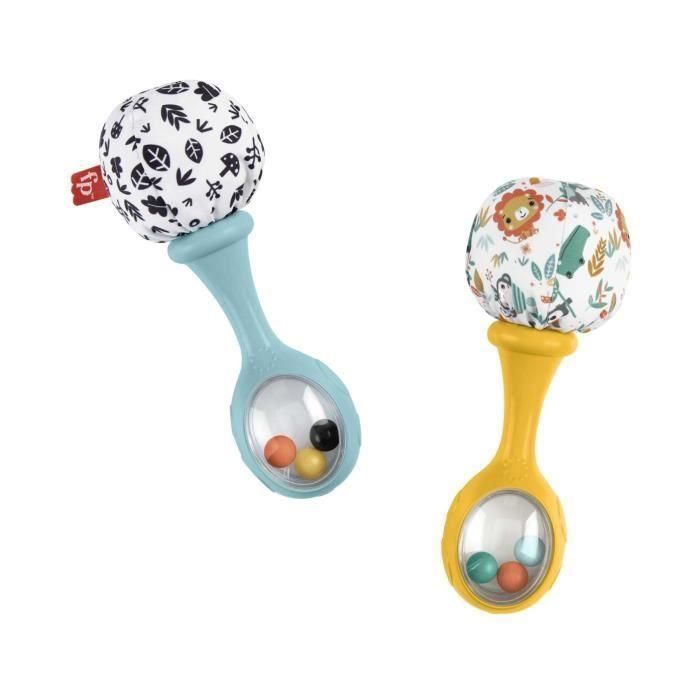 Maracas divertidas fisher-price con estamados llamativos para estimular los sentidos.